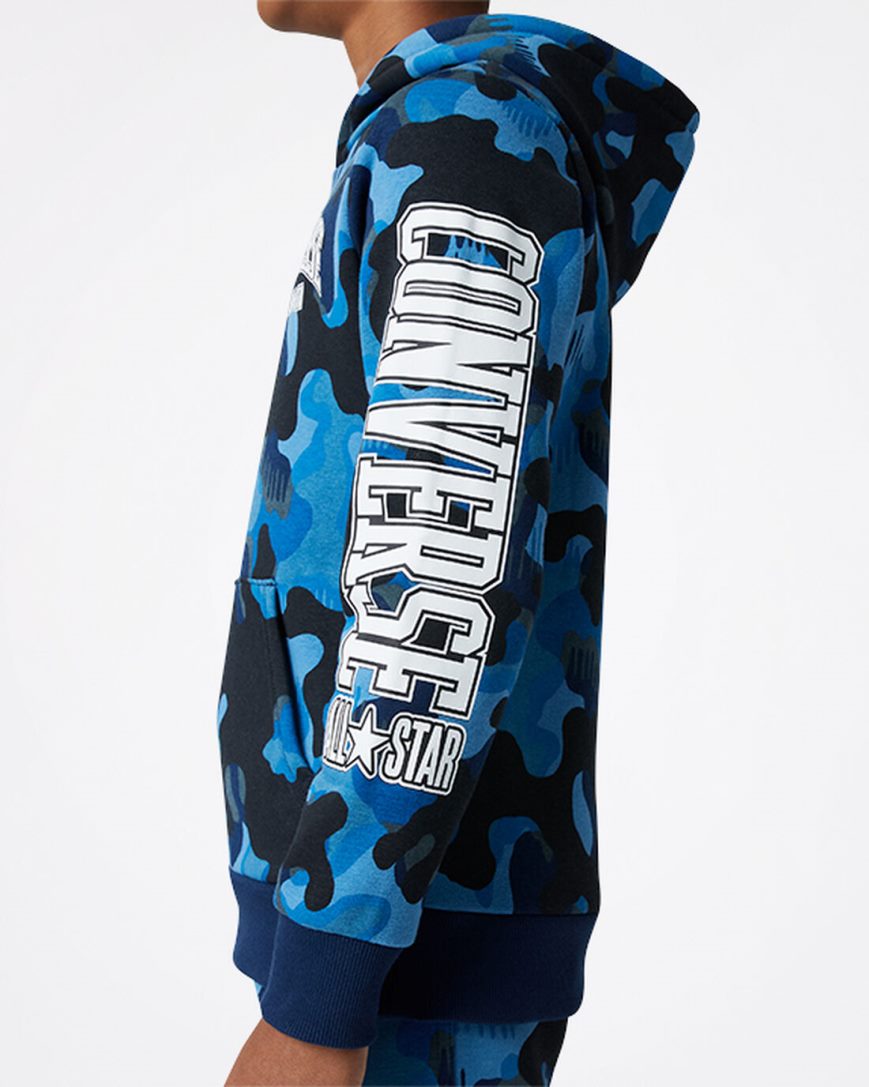 Mikiny S Kapucňou Converse Camo Pullover Chlapcenske Námornícka Modrá | SK 11SKRL7